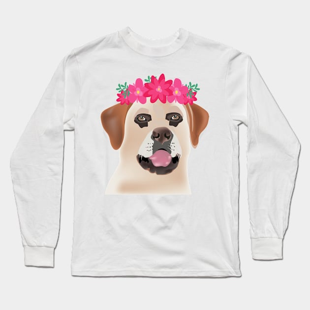 Labrador Retriever with flower design Long Sleeve T-Shirt by Pet & Nature Lovers